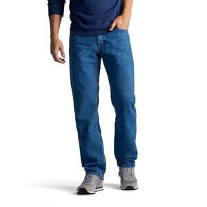 Lee Men's Regular Fit Straight Leg Jean Pepper Stone, 38W X 29L, Blue